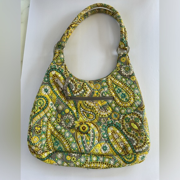 Vera Bradley Lemon Parfait Large Hobo Shoulder Bag Handbag Purse Retired - Picture 2 of 10